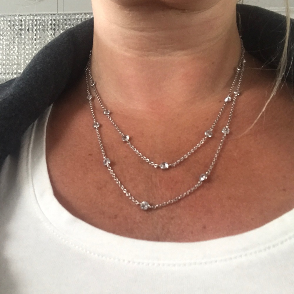 925 Sterling silver CZ necklace 36” by the yard